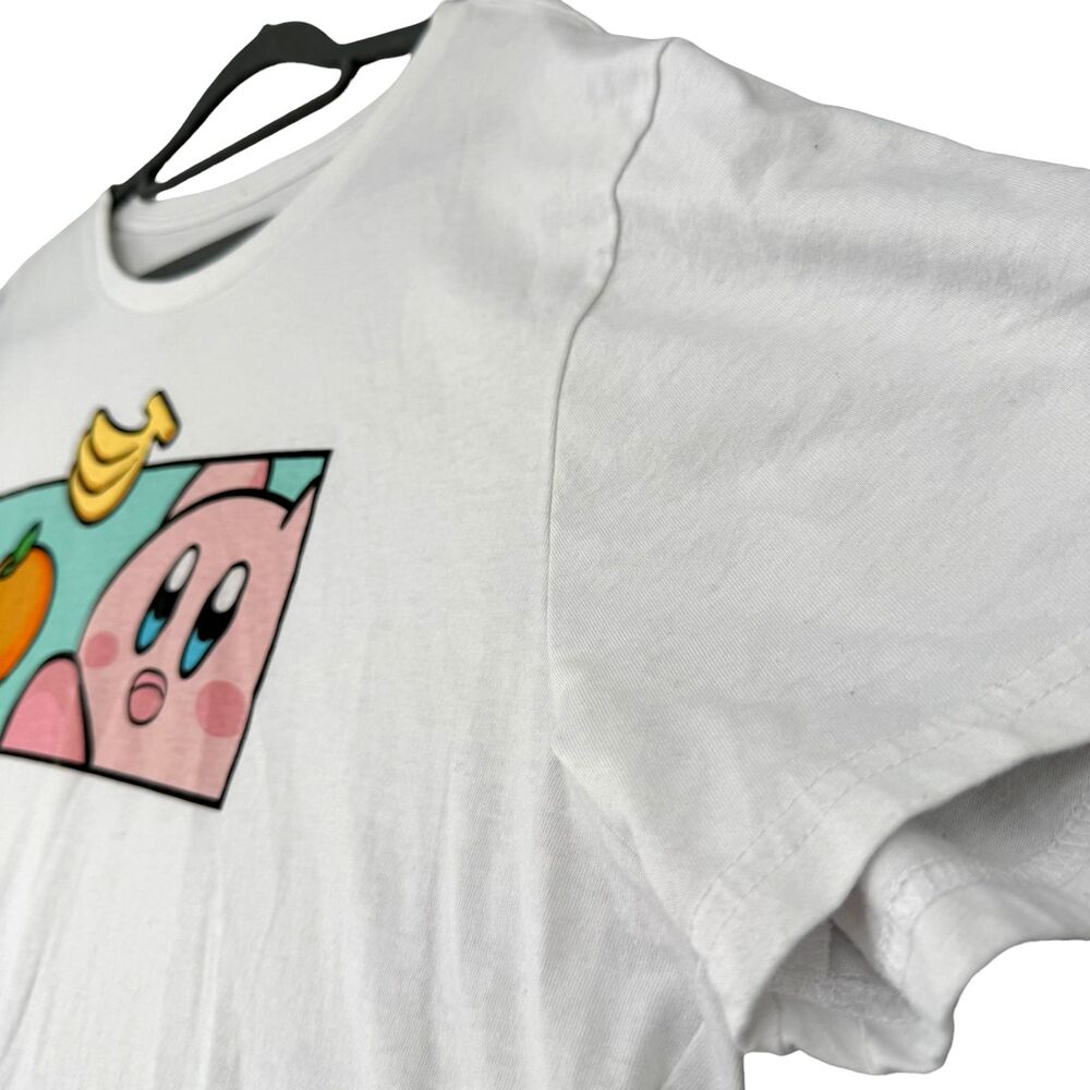 Nintendo Kirby Banana Graphic Shirt XL White Japanese Puffy Print Gamer Anime - Picture 7 of 10